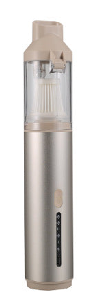 Portable Cordless Handheld Vacuum Cleaner - 16000Pa Suction, 3x2000mAh Battery, Multiple Attachments(Gold)