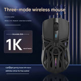 Tri-Mode Wireless Gaming Mouse - 1KHz Polling, 10000 DPI, Digital Display, Lightweight 73g(Purple) - Front View