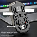 Tri-Mode Wireless Gaming Mouse - 1KHz Polling, 10000 DPI, Digital Display, Lightweight 73g(Purple)