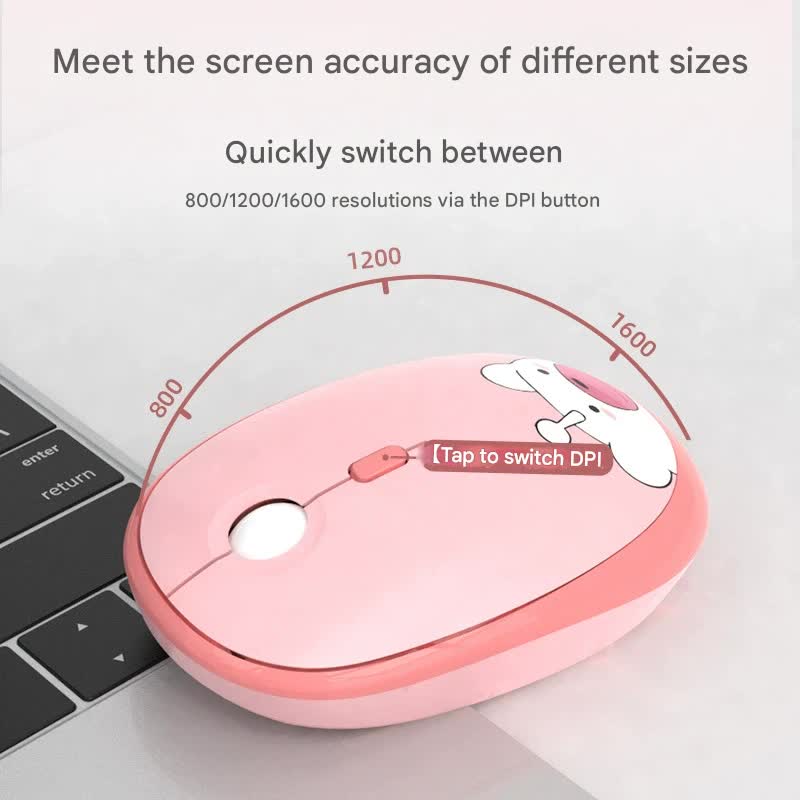 Hello Bear Wireless Keyboard and Mouse Combo - 2.4G Retro Round Keycaps(Green)