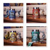 Collectible Fantasy House Crest Tankard Mug - 600ml Stainless Steel Lined Resin Beer Stein(blue) - Front View