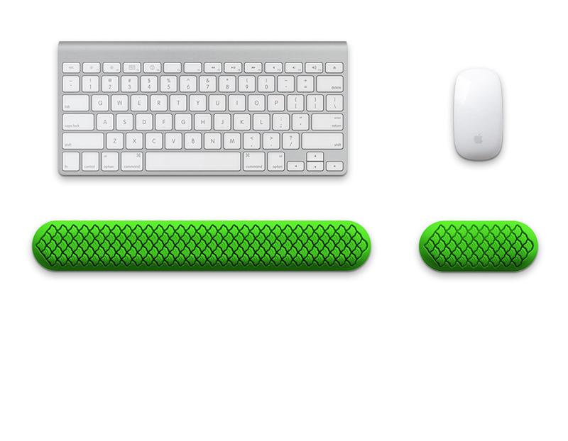 Ergonomic Keyboard & Mouse Wrist Rest Set - Soft Silicone, Non-Slip Base, Comfortable Support(green)