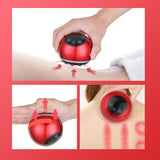 Smart Electric Cupping & Gua Sha Massager with Red Light Therapy & Magnetic Stones - 5 Levels, Rechargeable(red) - Front View