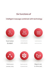 Smart Electric Cupping & Gua Sha Massager with Red Light Therapy & Magnetic Stones - 5 Levels, Rechargeable(red) - Side View