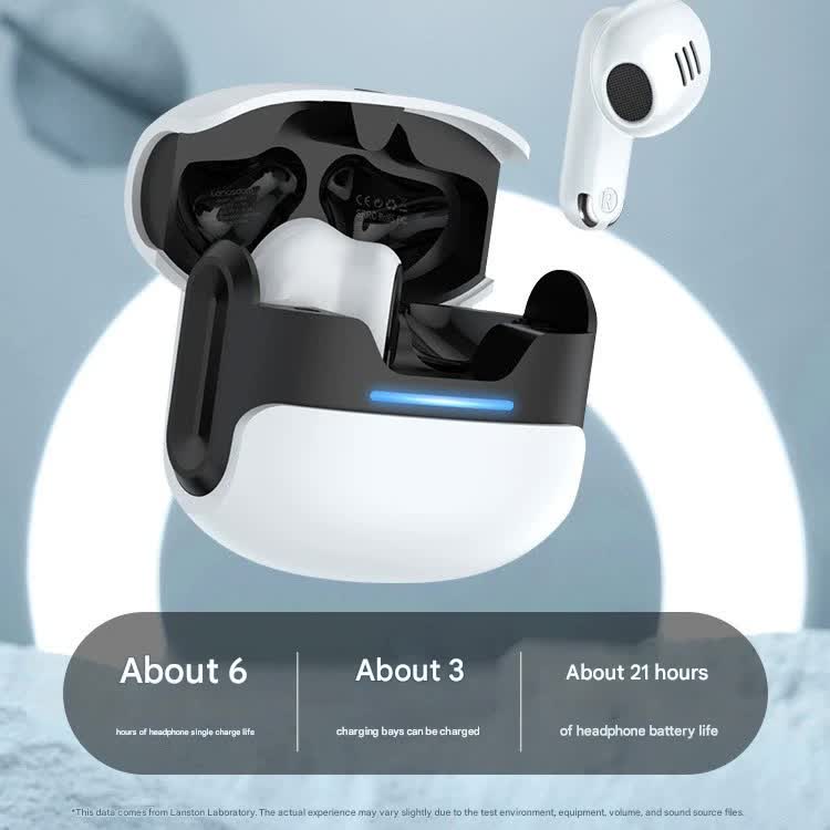 TWS Wireless Earbuds with Bluetooth 5.3 - 13mm Drivers, 21H Playtime, LED Charging Case(white)