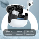 TWS Wireless Earbuds with Bluetooth 5.3 - 13mm Drivers, 21H Playtime, LED Charging Case(white) - Front View