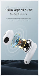 TWS Wireless Earbuds with Bluetooth 5.3 - 13mm Drivers, 21H Playtime, LED Charging Case(white) - Top-Down View