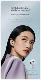 TWS Wireless Earbuds with Bluetooth 5.3 - 13mm Drivers, 21H Playtime, LED Charging Case(grey) - Side View