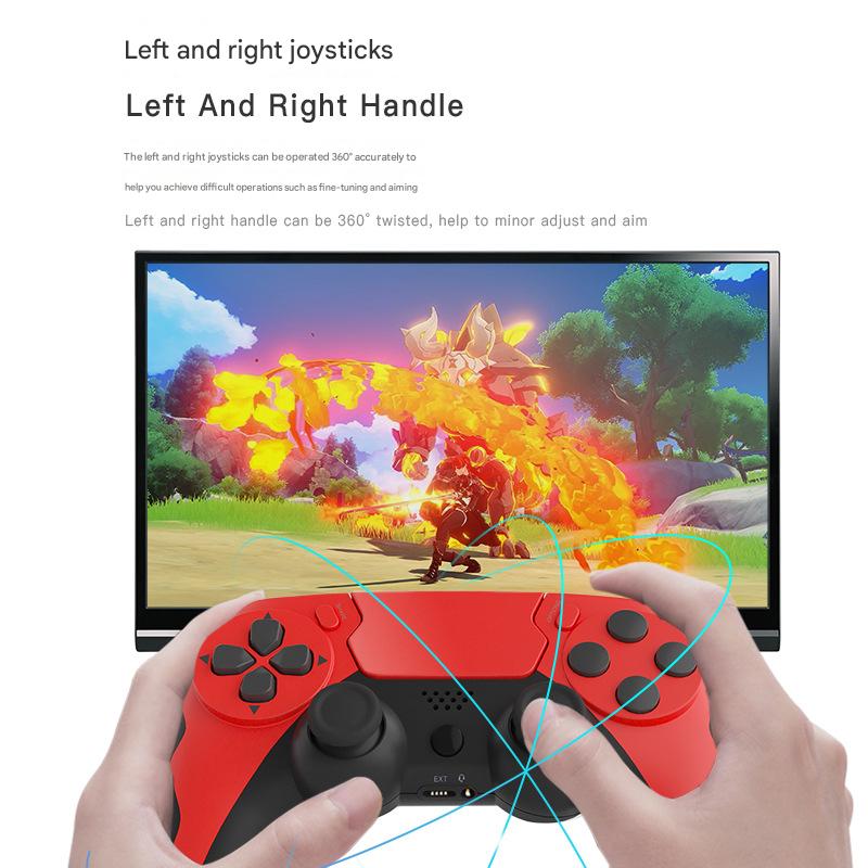 Wireless Gaming Controller - Bluetooth 4.0, Double Motor Vibration, Sensitive Touchpad & 8H Playtime(Wine red)