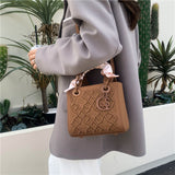 Elegant Embossed PU Leather Handbag with Scarf Detail - Versatile Top-Handle & Crossbody Bag(white) - Front View