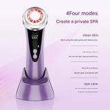 4-in-1 Facial Beauty Device - LED Light Therapy, Warm Lifting, Ion Cleansing & Eye Care(green) - Top-Down View