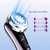 4-in-1 Facial Beauty Device - LED Light Therapy, Warm Lifting, Ion Cleansing & Eye Care(pink) - Side View