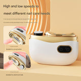 Electric Nail Clipper & Grinder - 2-in-1 Automatic Trimmer with 2 Speeds, Type-C Charging, Safe for All Ages(white) - Side View