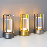 Cross-Shaped LED Table Lamp - Gold Touch Button with USB Charging - Side View