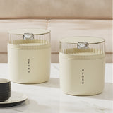 White desktop trash can (standard 1-roll garbage bag) 14cm * 15cm (including button) * 16cm - Front View