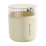 White desktop trash can (standard 1-roll garbage bag) 14cm * 15cm (including button) * 16cm - Side View