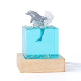 Unique Handmade Epoxy Resin Lamp - Marine Life Diorama, USB Light, Ocean Decor Gift (Shell gray dolphin model)
