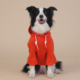 Orange Classic Dog Sweatshirt with Hood & Drawstrings - For Large Dogs (Size : 8XL) - Front View