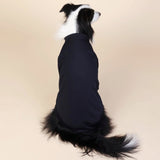 Black Classic Dog Sweatshirt with Hood & Drawstrings - For Large Dogs (Size : 7XL) - Side View