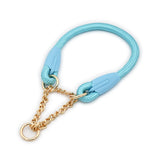Blue Durable Nylon P-Collar Dog Training Set - Heavy Duty Leash & Martingale Collar (Size : M) - Front View