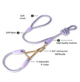 Blue Durable Nylon P-Collar Dog Training Set - Heavy Duty Leash & Martingale Collar (Size : XL) - 45-Degree Angle