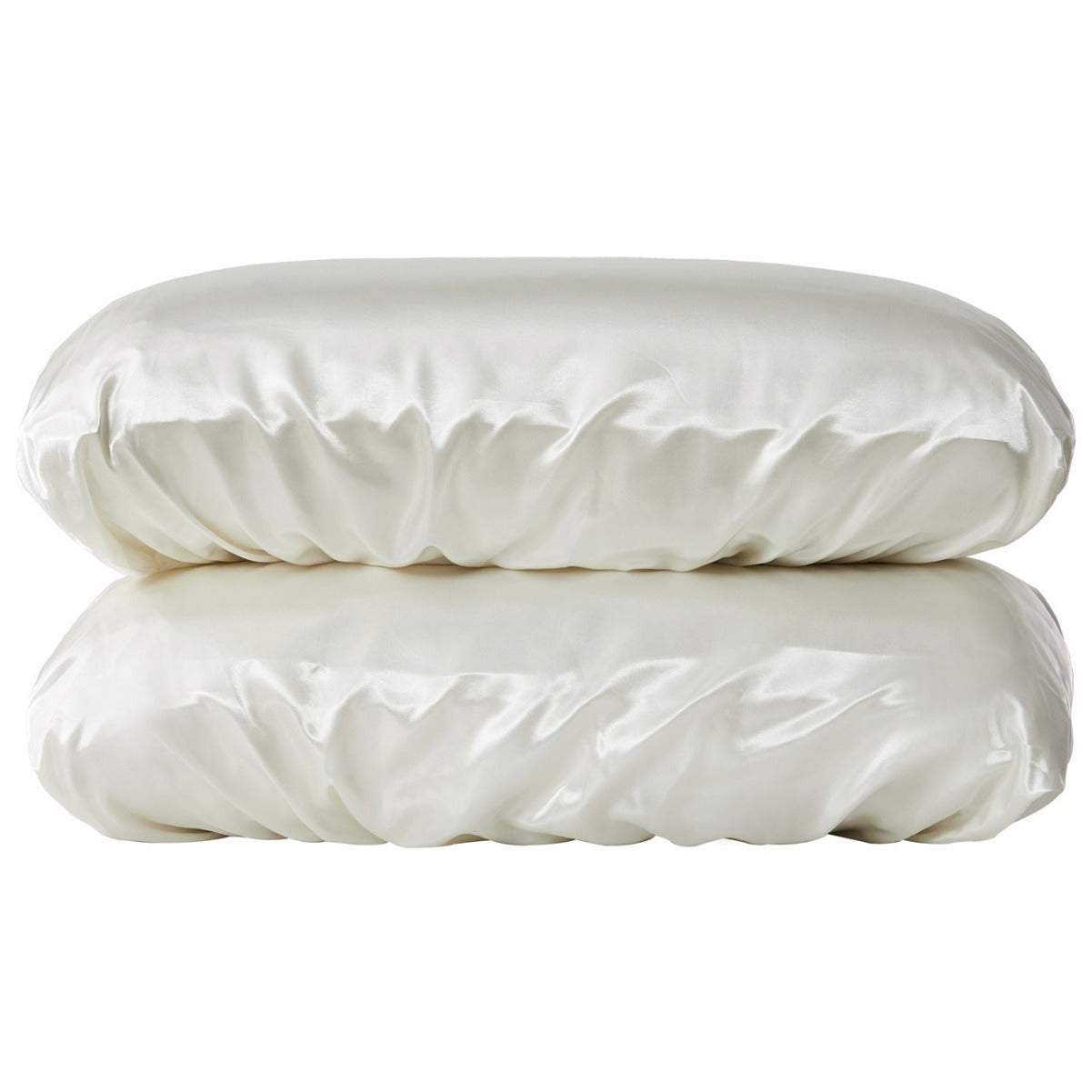 Beige Silky Satin Pillowcase Pair - Smooth for Hair & Skin, Elastic Fitted (46x70+16cm)