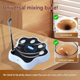 Beige Cute Paw Print Self-Stirring Coaster - Electric Coffee & Milk Mixer - Front View