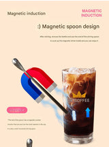 Blue Cute Paw Print Self-Stirring Coaster - Electric Coffee & Milk Mixer - Top-Down View