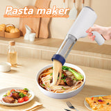 White Portable Rechargeable Noodle Maker - Multiple Shaping Discs - Top-Down View