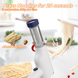 White Portable Rechargeable Noodle Maker - Multiple Shaping Discs - 45-Degree Angle