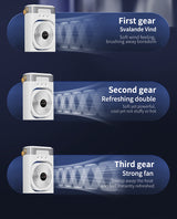 White 3-in-1 Portable Air Cooler Fan - Desktop Humidifier & LED Light, Nano Mist - 45-Degree Angle