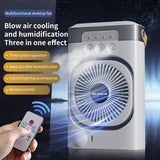 Black 3-in-1 Portable Air Cooler Fan - Desktop Humidifier & LED Light, Nano Mist - Front View