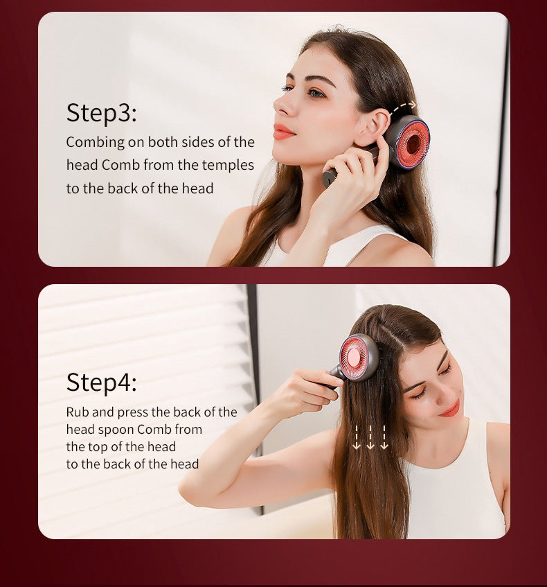 White Advanced Scalp Therapy Comb: Red/Blue Light, EMS & Serum Applicator