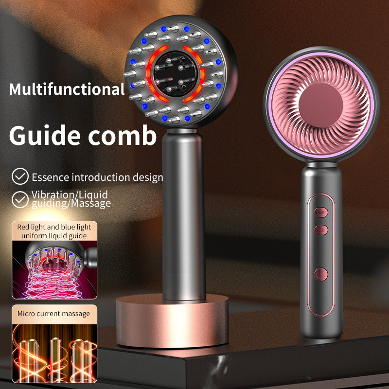 Blue Advanced Scalp Therapy Comb: Red/Blue Light, EMS & Serum Applicator