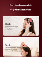 Grey Advanced Scalp Therapy Comb: Red/Blue Light, EMS & Serum Applicator - Rear View