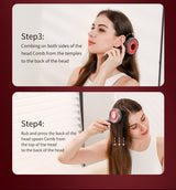 Grey Advanced Scalp Therapy Comb: Red/Blue Light, EMS & Serum Applicator - Close-Up Angle