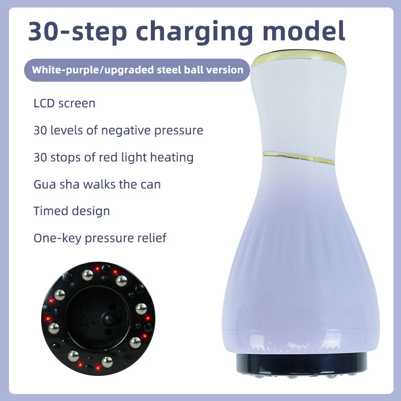 Gradient white purple Portable Electric Cupping Therapy Device - Adjustable Intensity & Heat