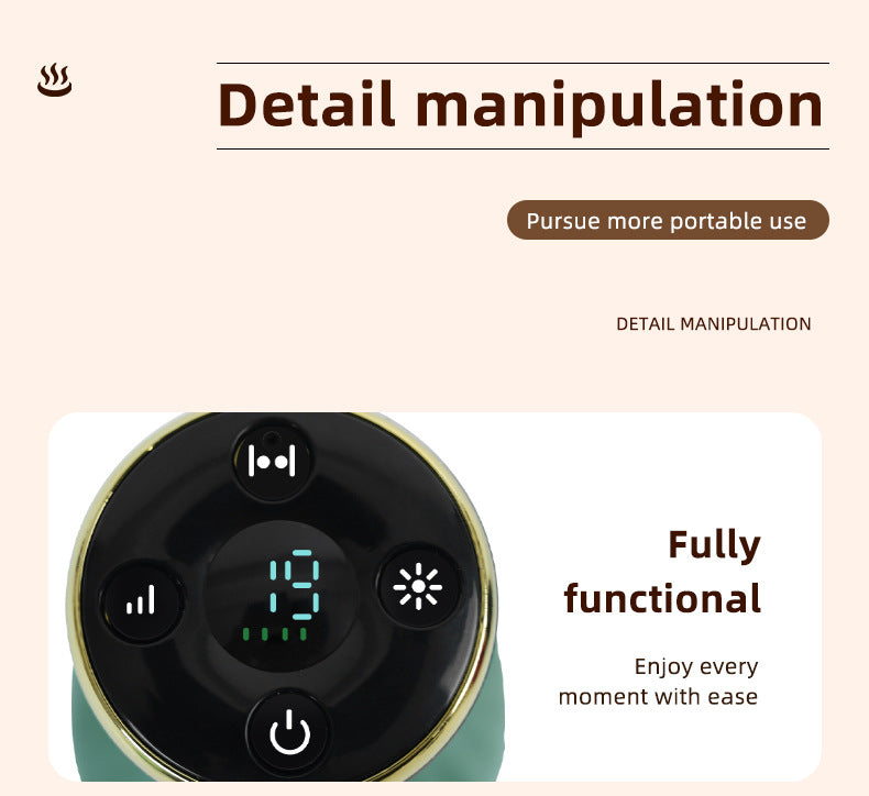 Green Portable Electric Cupping Therapy Device - Adjustable Intensity & Heat