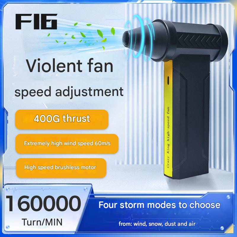 Portable Jet Fan - 200W Powerful Handheld Air Duster & Blower (Wood Grain), image 4