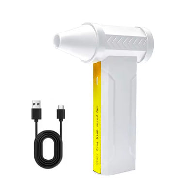 Portable Jet Fan - 200W Powerful Handheld Air Duster & Blower (White)