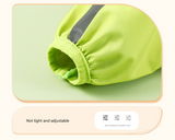 Colorblock (White Green) Dog Raincoat - Waterproof with Hood and Reflective Strips (Size L) - Top-Down View
