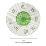 (Avocado) Cotton Rope Woven Placemats - Set of 3, 30cm Diameter Heat Resistant Kitchen Decor