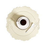 4 pcs Retro Faux Leather Placemat - Waterproof & Oil-Proof Dining Table Mat (Beige)