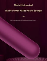 (Purple) Powerful Dual Stimulation Wand Vibrator - Heated Tip, Multi-Mode, LCD Display - 45-Degree Angle
