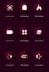 (Green) Powerful Dual Stimulation Wand Vibrator - Heated Tip, Multi-Mode, LCD Display - Top-Down View