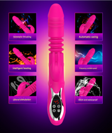 (Rose red)Ultimate G-Spot & Clitoral Rabbit Vibrator - Telescopic, Heated, Rotating - Front View