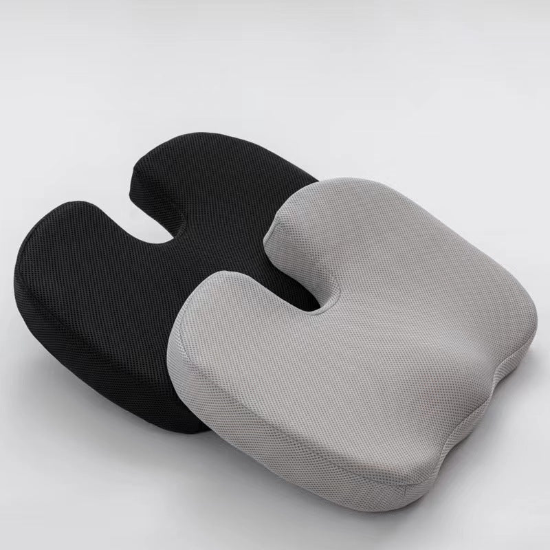 Grey Ergonomic U-Shaped Memory Foam Seat Cushion - Coccyx Relief & Posture Support with Breathable Cover