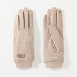 Pink Elegant Women's Wool Blend Winter Gloves - Cozy Fleece-Lined Touchscreen Warmth