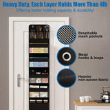 Black Heavy Duty 5-Tier Over-The-Door Hanging Organizer - Space-Saving Storage with Clear Windows & Mesh Pockets - Side View