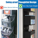 Black Heavy Duty 5-Tier Over-The-Door Hanging Organizer - Space-Saving Storage with Clear Windows & Mesh Pockets - Top-Down View